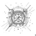 Big dipper constellation with a lake tattoo design idea