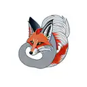 nine tail fox tattoo design idea
