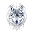 Celtic wolf tattoo design idea