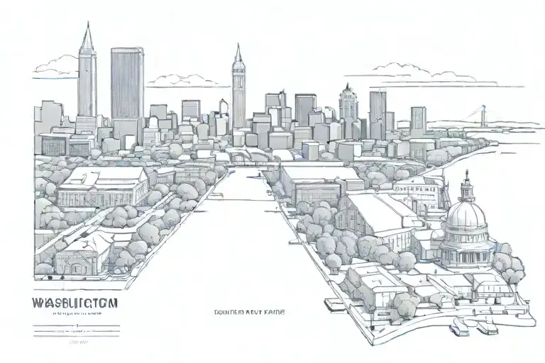 Washington DC Boston skyline tattoo design idea