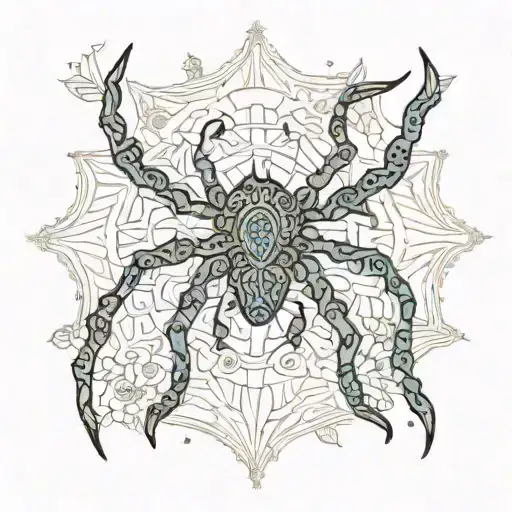 spiders and henna tattoo design idea