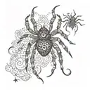 spiders and henna tattoo design idea