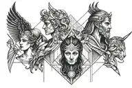 apollo, hades and athena   tattoo design idea