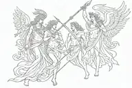 apollo, hades and athena   tattoo design idea