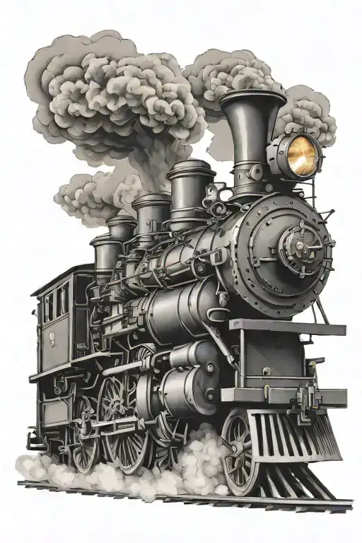 steam engine train tattoo design idea
