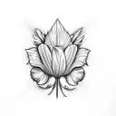 rose thistle maple leaf clover daffodil  tattoo design idea