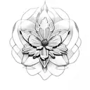 rose thistle maple leaf clover daffodil  tattoo design idea