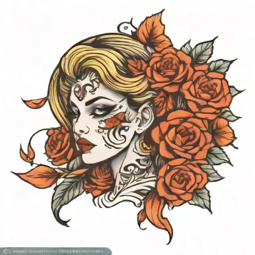 makeup and love tattoo design idea