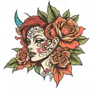 makeup and love tattoo design idea