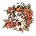 makeup and love tattoo design idea