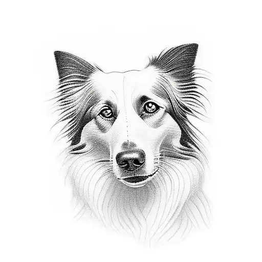 border collie tattoo design idea