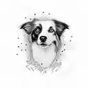 border collie tattoo design idea