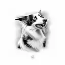 border collie tattoo design idea