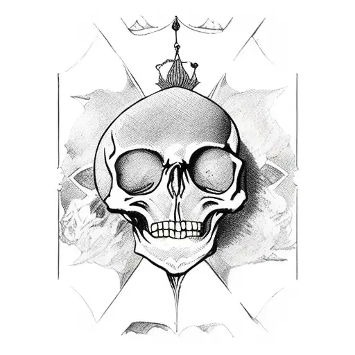 tarot card "The Death" with a skeleton tattoo design idea