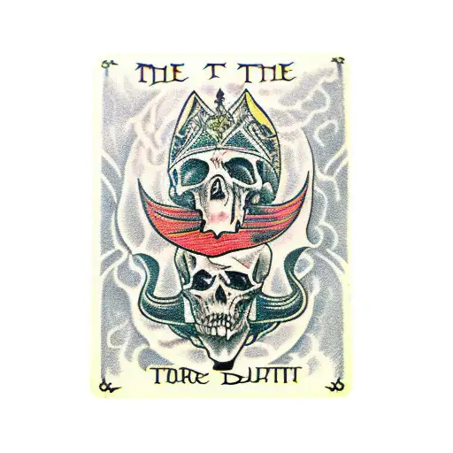 tarot card "The Death", engraving style tattoo design idea