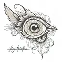 an ephemeral representation of lies/gossip in the form of jagged lines with many eyes between them. forearm tattoo tattoo design idea