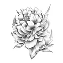 grape hyacinth and peony tattoo design idea