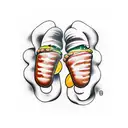 hot dog fingers tattoo design idea