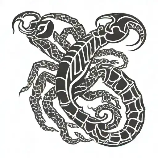 scorpion with initials J and B tattoo design idea