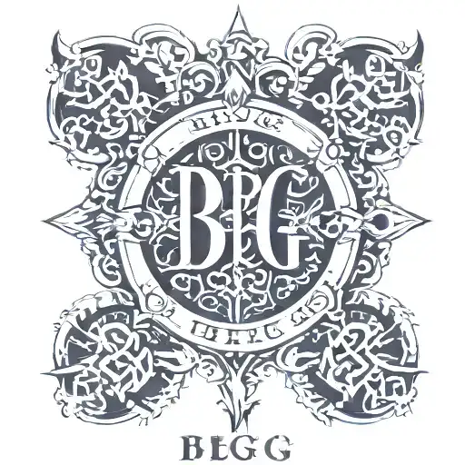 Prison tattoo surrounding the letters "bBG"  tattoo design idea