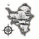 cape cod map outline tattoo design idea