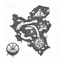 cape cod map outline tattoo design idea