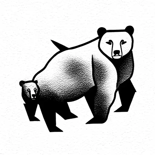 bear against bull about to start fight  tattoo design idea