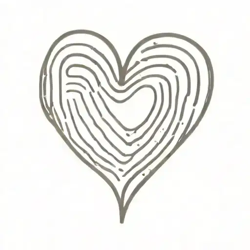 fingerprint heart  tattoo design idea