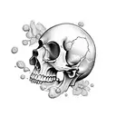 happy Skull  tattoo design idea
