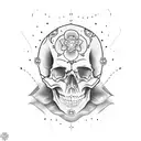 happy Skull  tattoo design idea