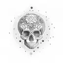 happy Skull  tattoo design idea