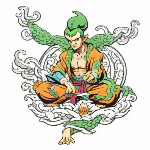 shen long of dragon ball tattoo design idea