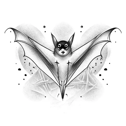 Detailed Bat Tattoo Design