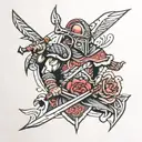 undefeated warrior   tattoo design idea