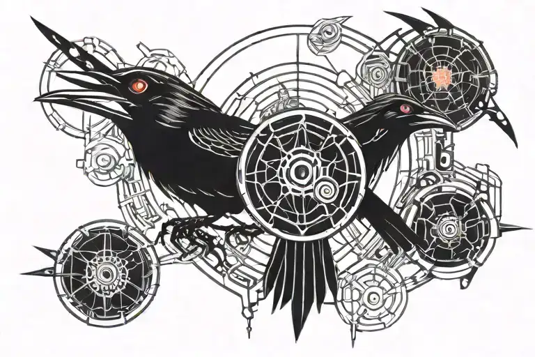Itachi crows with sharingan tattoo design idea