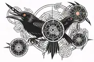 Itachi crows with sharingan tattoo design idea