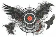 Itachi crows with sharingan tattoo design idea