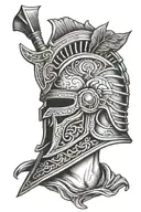 Gladiator helmet tattoo design idea