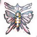 Moth with knuckle duster tattoo design idea