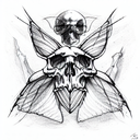 Moth with skull tattoo design idea