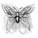 Moth with knuckle duster tattoo design idea