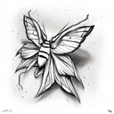 Moth with knuckle duster tattoo design idea