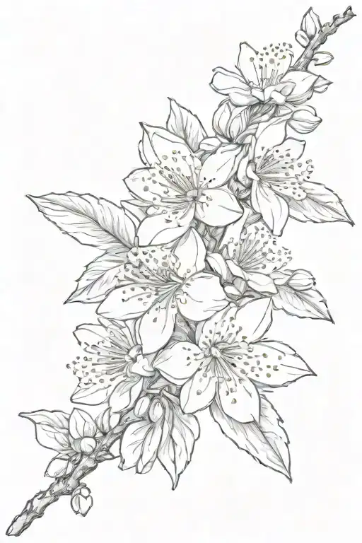 almond blossom tattoo design idea