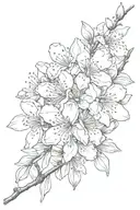 almond blossom tattoo design idea