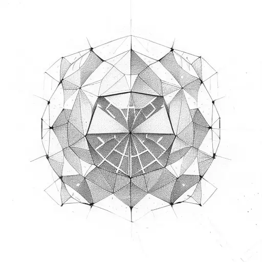 doted mond structure amd out of this a dome builned with a dome bulding the dome is cutted and repeated three times  tattoo design idea