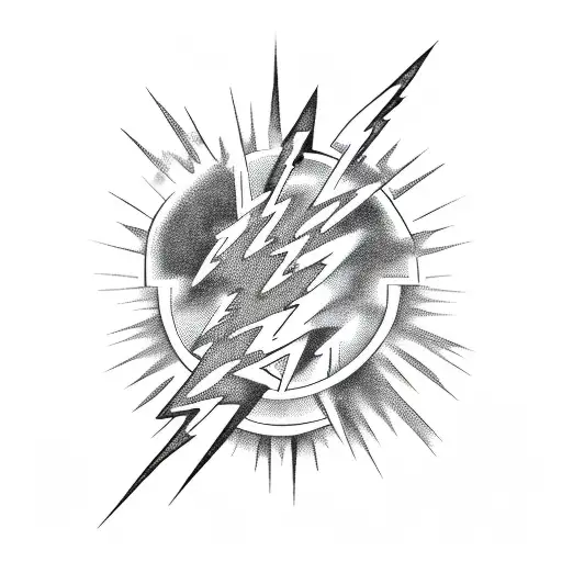 lightning bolt of zeus tattoo design idea