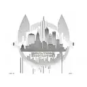 Boston skyline tattoo design idea