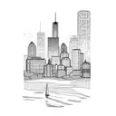 Boston skyline tattoo design idea