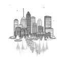 Boston skyline tattoo design idea