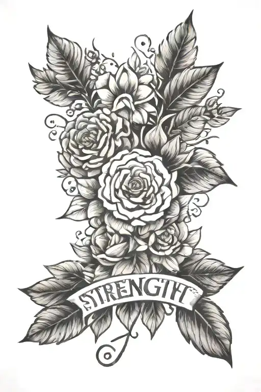 strength growth mindset tattoo design idea